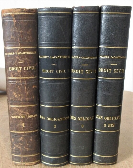 BAUDRY-LACANTINERIE, Gabriel & L. BARDE. Traité Théorique et Pratique de Droit Civil : Des Obligations : Tomes I à III en 4 Volumes