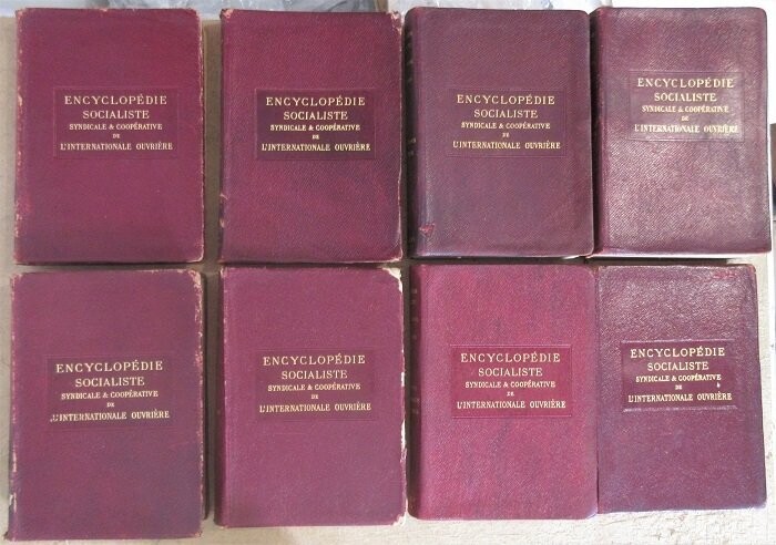 COMPERE-MOREL & JEAN-LORRIS (eds). Encyclopédie Socialiste Syndicale et Coopérative de l'Internationale Ouvrière : 8 volumes sur 12