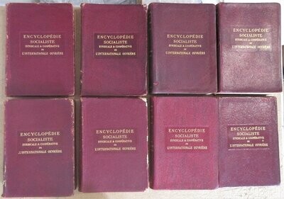 COMPERE-MOREL & JEAN-LORRIS (eds). Encyclopédie Socialiste Syndicale et Coopérative de l'Internationale Ouvrière : 8 volumes sur 12