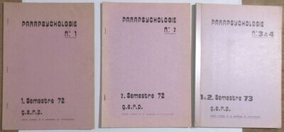 Parapsychologie n°1 & n°2 & n°3-4 : 1972 & 1973