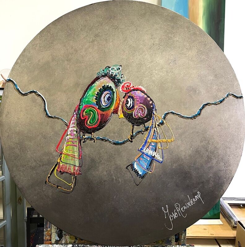 lovebirds round/ verkocht