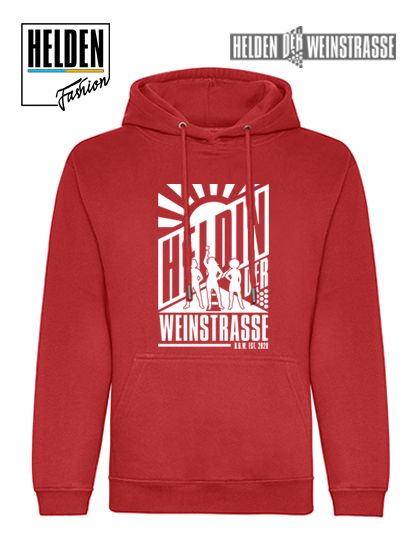 Heldin Logo Organic Hoodie, rot Heldin Logo Organic Hoodie, rot
