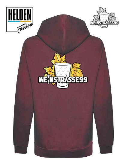 Organic Hoodie Weinstrasse 99, burgund Organic Hoodie Weinstrasse 99, burgund