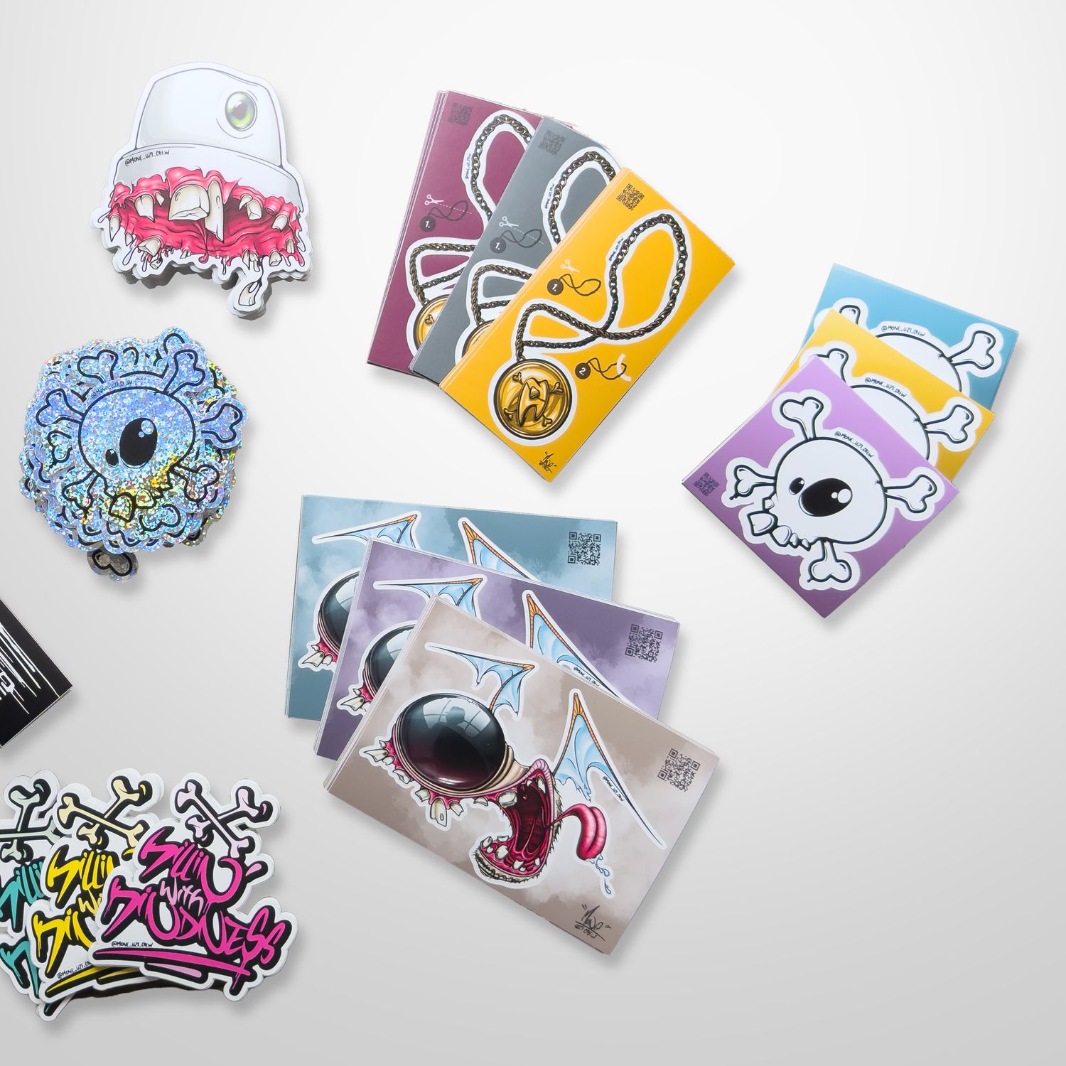 &quot;StickyTeeth #3“ – new premium limited sticker collection, various color combination, 9 pieces