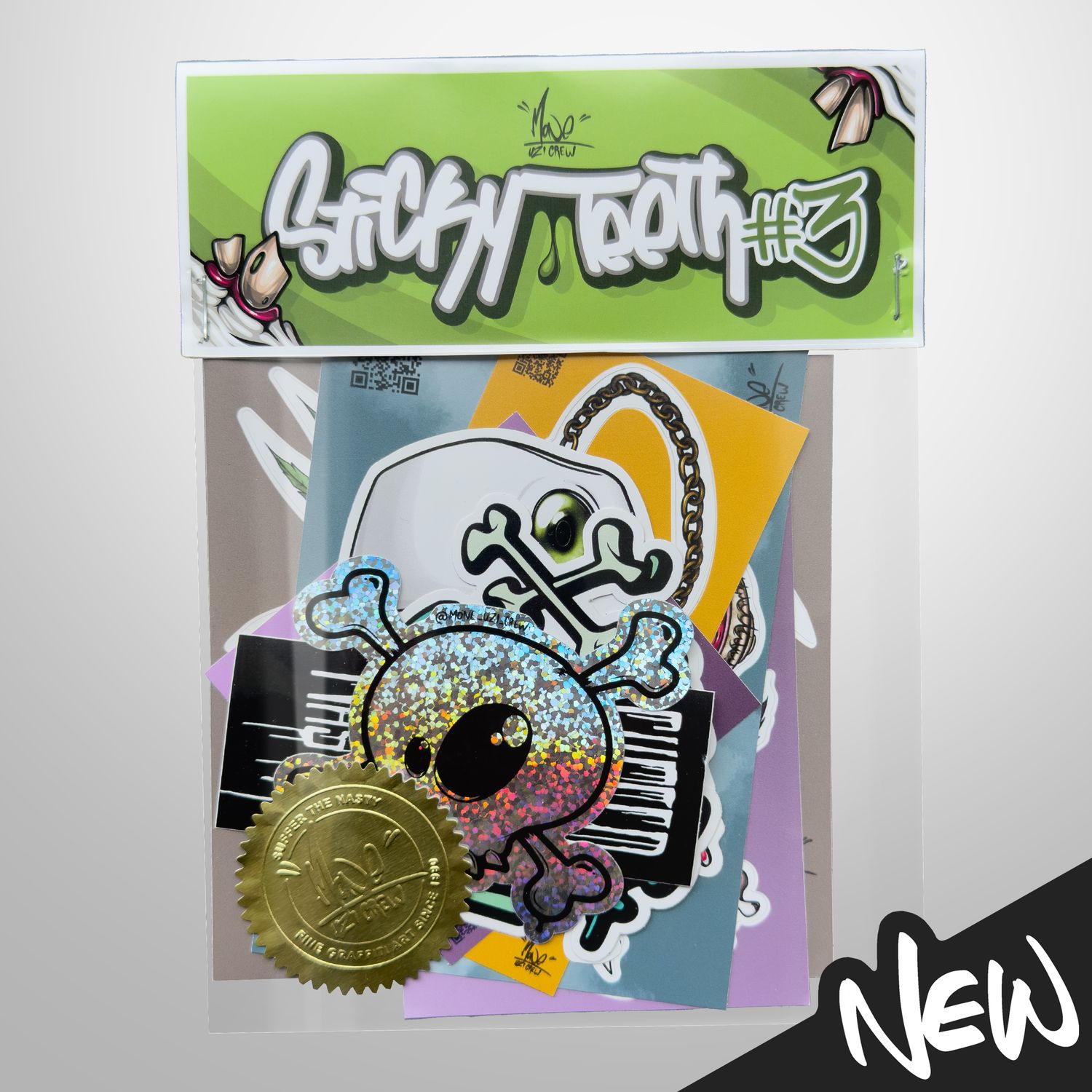 &quot;StickyTeeth #3“ – new premium limited sticker collection, various color combination, 9 pieces