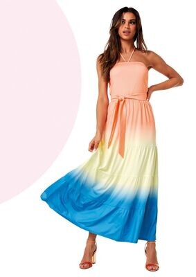 Shaded strapless dress