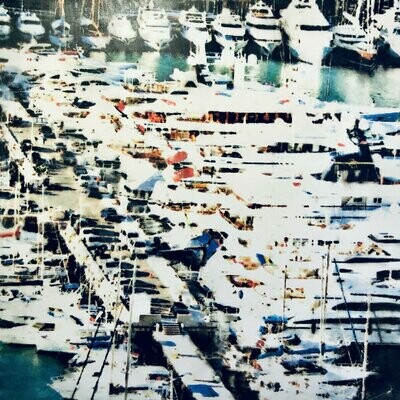 Monaco, le port. 120x120 cm.