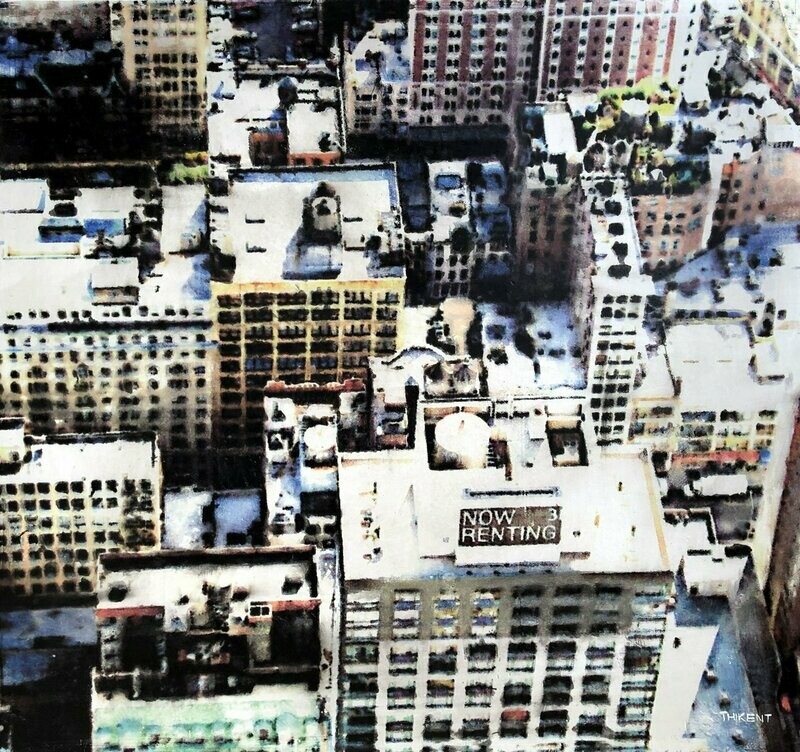 New York, now renting, 70x70 cm