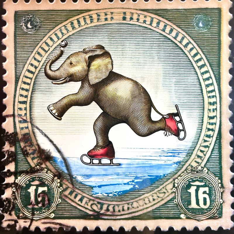 Éléphant à la patinoire