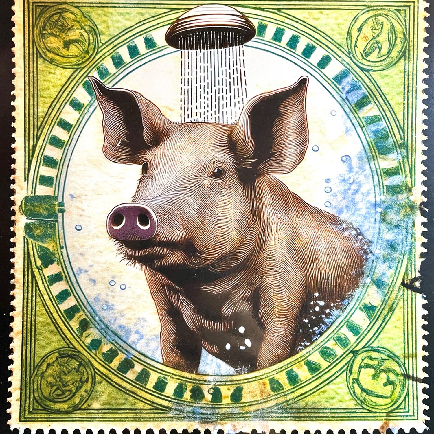 Cochon sous la douche