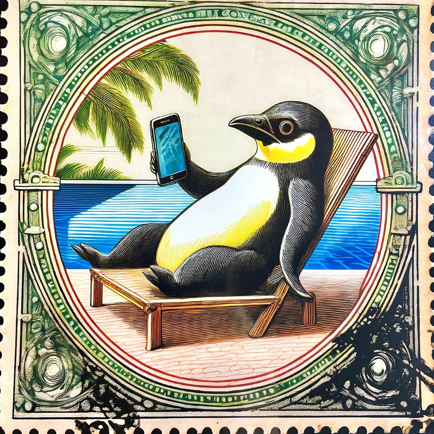 Pingouin à la plage