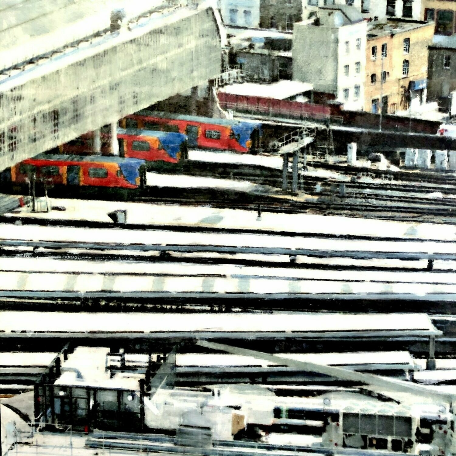 Londres, Waterloo station. 100x100 cm.