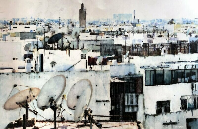 Maroc, toits, 120x80 cm