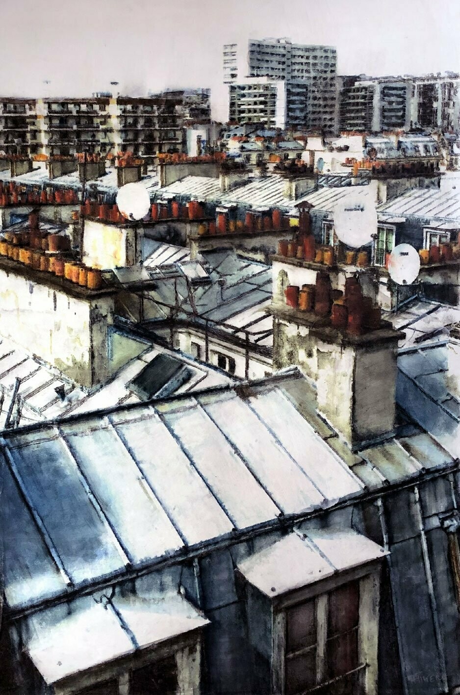 Paris, toits, 80x120 cm