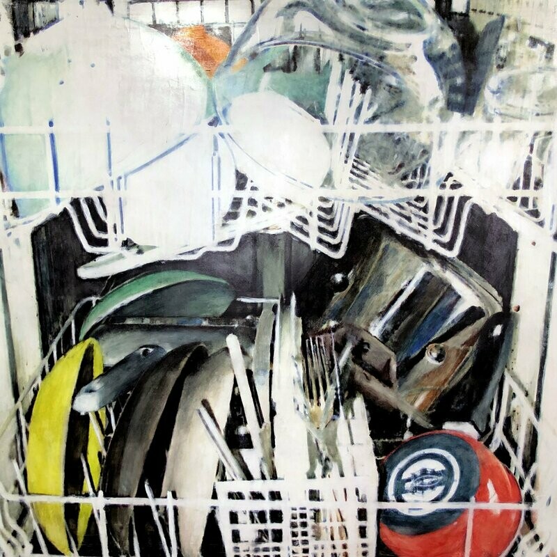 Le lave vaisselle, 150x150 cm