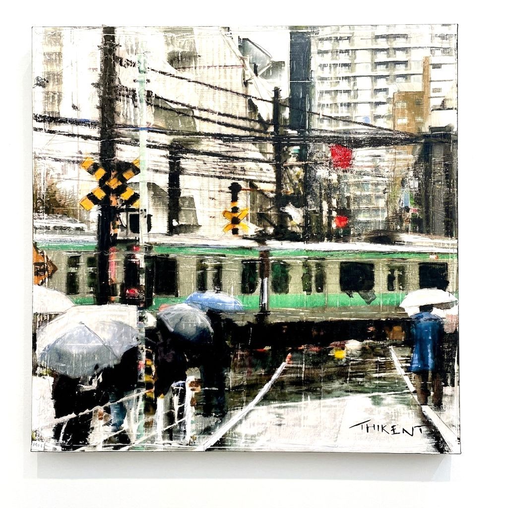 Scène de rue sous la pluie, Tokyo Scène de rue sous la pluie, Tokyo