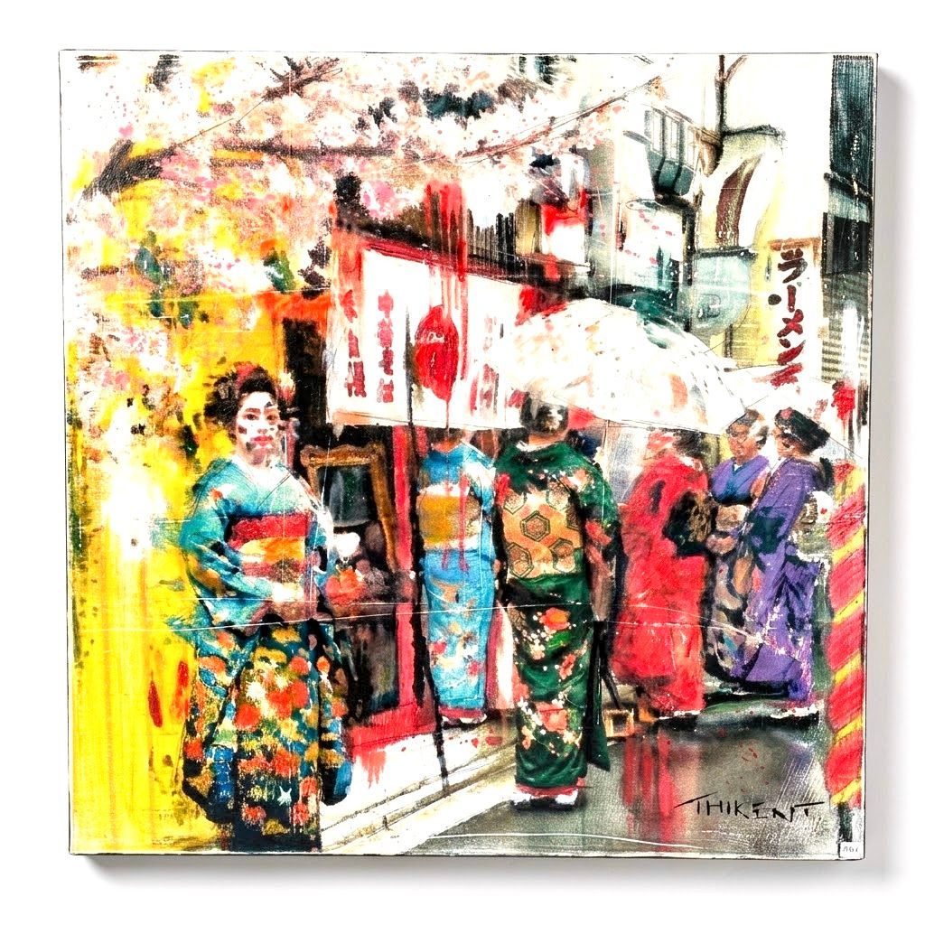 Kyoto, les geishas, 80x80 cm Kyoto, les geishas, 80x80 cm