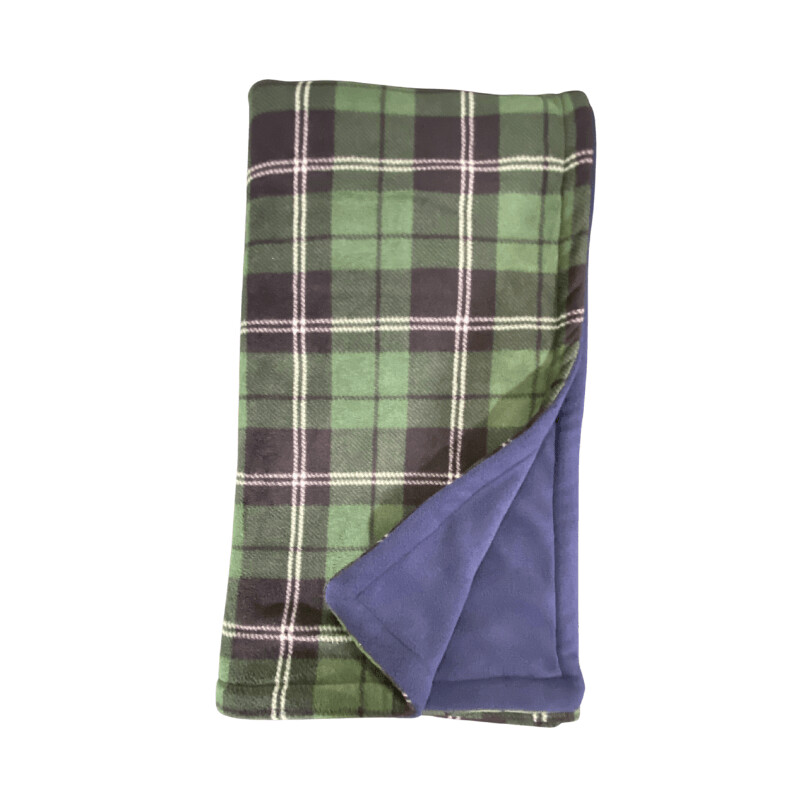 Green Tartan Plaid and Navy back (L52" x W56")