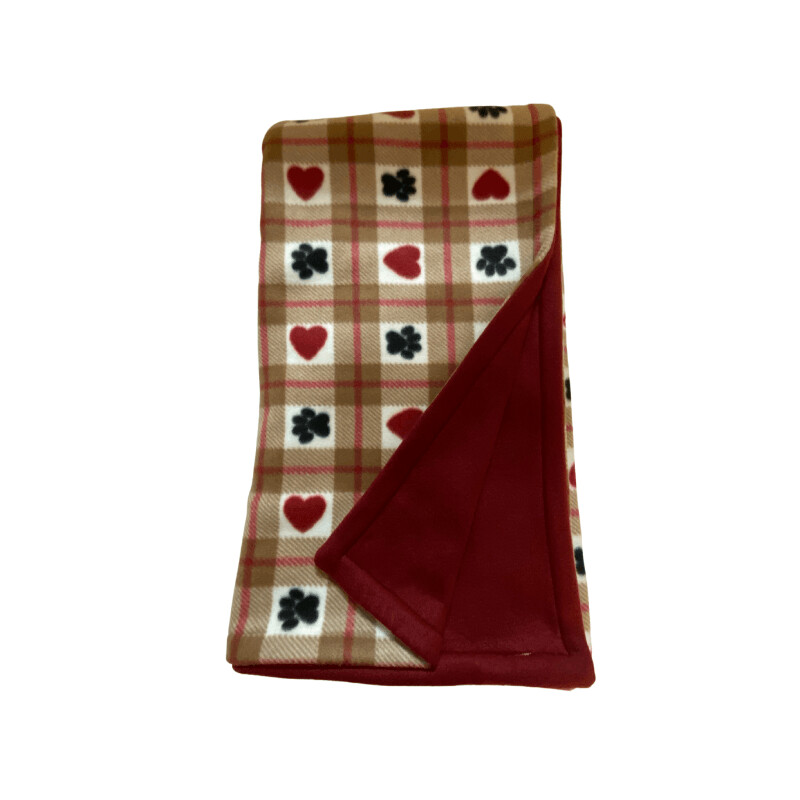 Heart Paw Tan Plaid w/  Dark Burgundy Back (L52 x W56)