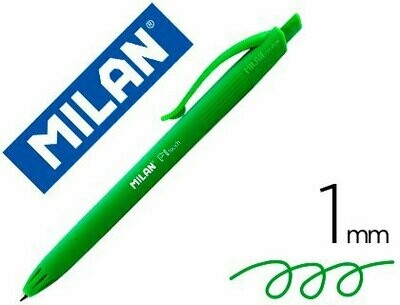 Bolígrafo retráctil VERDE P1 Touch de Milan