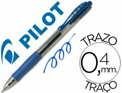 Bolígrafo retráctil tinta gel AZUL G-2 de Pilot
