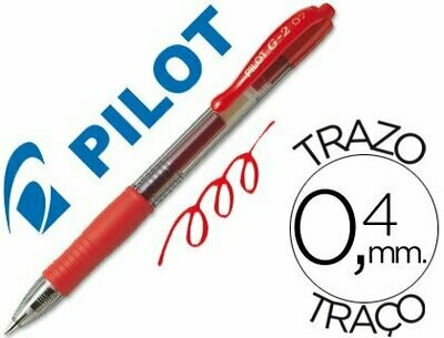 Bolígrafo retráctil tinta gel ROJO G-2 de Pilot