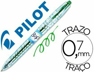 Bolígrafo retráctil tinta gel VERDE B2P de Pilot
