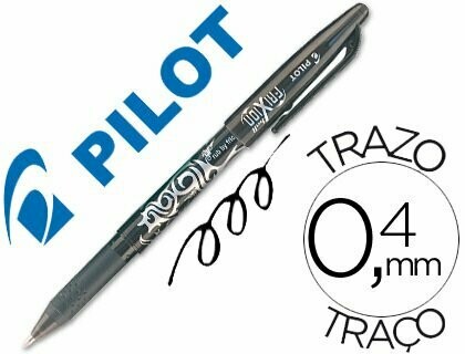 Bolígrafo tinta gel borrable NEGRO Frixion Roller Pilot