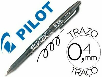 Bolígrafo tinta gel borrable NEGRO Frixion Roller Pilot