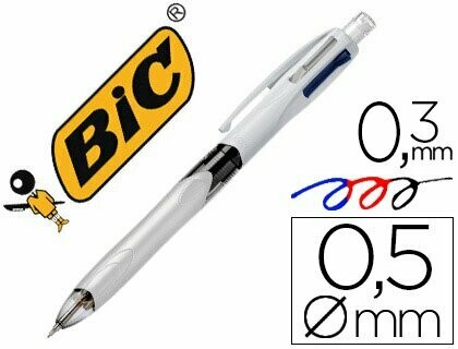 Bolígrafo 4 en 1 Bic (3 colores + 1 portaminas HB)
