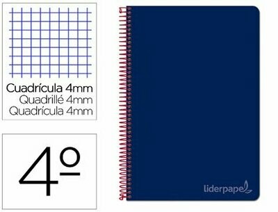 Cuaderno 4º (4mm) AZUL M tapa dura Witty de Liderpapel