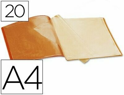 Carpeta flexible A4 (20 fundas) NARANJA de Liderpapel