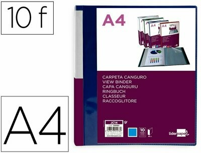Carpeta personalizable A4 (10 fundas) AZUL Liderpapel