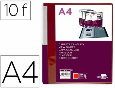 Carpeta personalizable A4 (10 fundas) ROJO Liderpapel