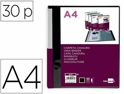 Carpeta personalizable A4 (30 fundas) NEGRO Liderpapel