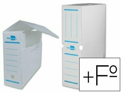 Caja archivo definitivo plástico Fº+ BLANCO Liderpapel