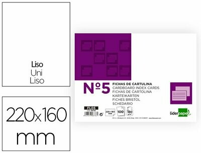 Fichas cartulina nº 5 LISA (220x160 mm) de Liderpapel