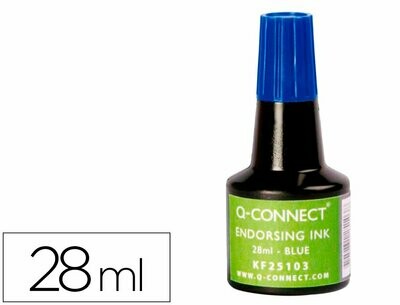 Tinta para entintar tampón AZUL (28 ml) de Q-Connect