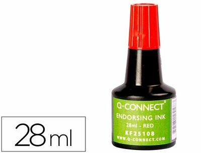 Tinta para entintar tampón ROJO (28 ml) de Q-Connect