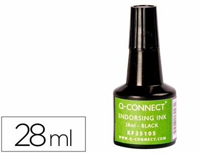 Tinta para entintar tampón NEGRO (28 ml) de Q-Connect
