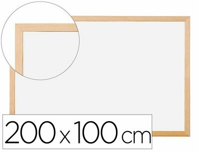 Pizarra blanca laminada (200x100 cm) de Q-Connect