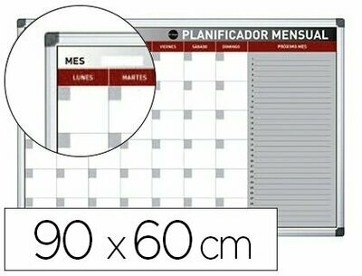 Planning lacado magnético mensual (90x60 cm) Bi-Office