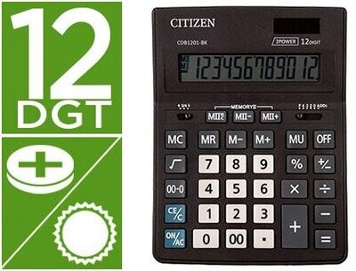 Calculadora sobremesa CDB-1201 BK de Citizen