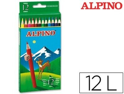 Lápices hexagonales largos (12 colores) de Alpino