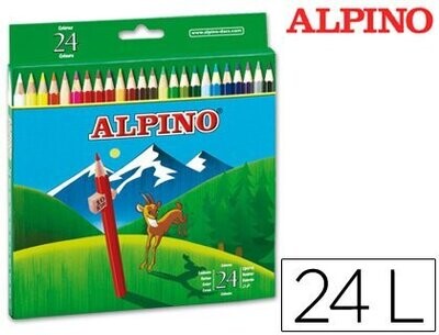 Lápices hexagonales largos (24 colores) de Alpino