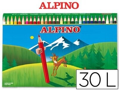 Lápices hexagonales largos (30 colores) de Alpino