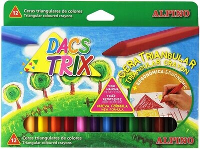 Lápices cera semi blanda (12 colores) Dacs Trix Alpino