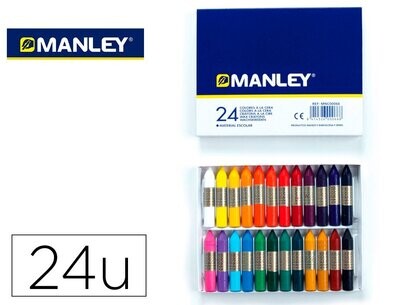 Lápices cera blanda (24 colores) 124 de Manley