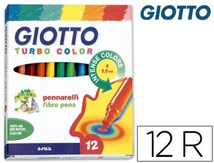 Rotulador escolar (12 colores) Turbo Color de Giotto