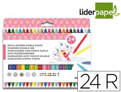 Rotulador escolar (24 colores) Dúo de Liderpapel